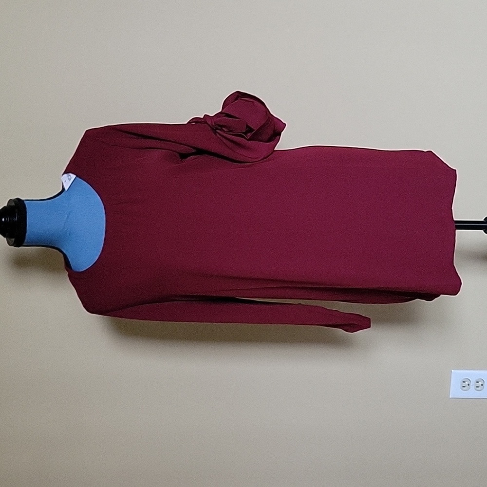 NWT Yoins Dark Wine Tie Sleeve Dress